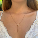 Pac-Man Candy Bolo Adjustable Diamond Lariat Necklace in 14K Rose Gold Vermeil on Sterling Silver