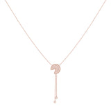 Pac-Man Candy Bolo Adjustable Diamond Lariat Necklace in 14K Rose Gold Vermeil on Sterling Silver