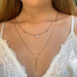 Pac-Man Candy Bolo Adjustable Diamond Lariat Necklace in 14K Rose Gold Vermeil on Sterling Silver