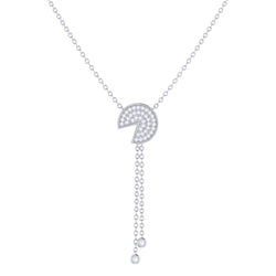 Pac-Man Candy Bolo Adjustable Diamond Lariat Necklace in Sterling Silver