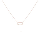 Celia C Bolo Adjustable Diamond Lariat Necklace in 14K Rose Gold Vermeil on Sterling Silver