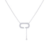 CELIA C BOLO ADJUSTABLE DIAMOND LARIAT NECKLACE IN STERLING SILVER