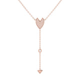 Raindrop Drip Diamond Y Necklace in 14K Rose Gold