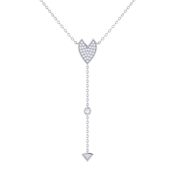 Raindrop Drip Diamond Y Necklace in 14K White Gold