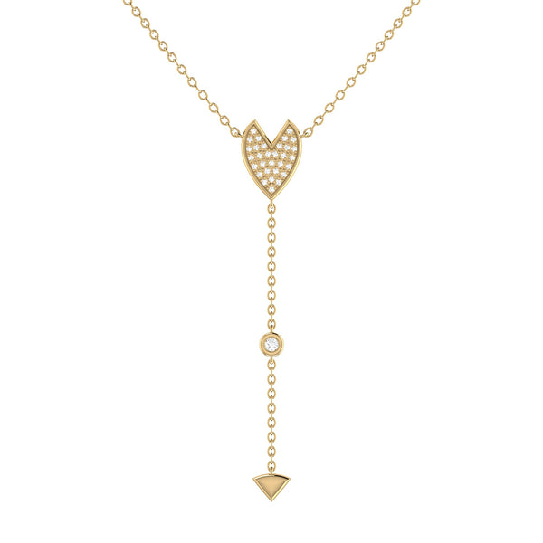 Raindrop Drip Diamond Y Necklace in 14K Yellow Gold Vermeil on Sterling Silver