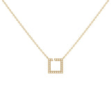 Street Light Diamond Square Necklace in 14K Yellow Gold Vermeil on Sterling Silver