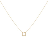 Street Light Diamond Square Necklace in 14K Yellow Gold Vermeil on Sterling Silver