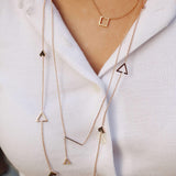 Street Light Diamond Square Necklace in 14K Yellow Gold Vermeil on Sterling Silver