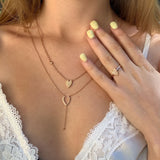 Drizzle Drip Teardrop Bolo Adjustable Diamond Lariat Necklace in 14K Rose Gold Vermeil on Sterling Silver