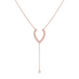 Drizzle Drip Teardrop Bolo Adjustable Diamond Lariat Necklace in 14K Rose Gold Vermeil on Sterling Silver
