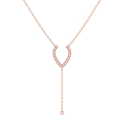 Drizzle Drip Teardrop Bolo Adjustable Diamond Lariat Necklace in 14K Rose Gold