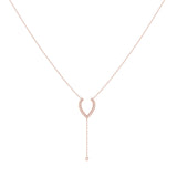 Drizzle Drip Teardrop Bolo Adjustable Diamond Lariat Necklace in 14K Rose Gold Vermeil on Sterling Silver
