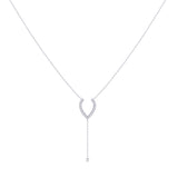 Drizzle Drip Teardrop Bolo Adjustable Diamond Lariat Necklace in Sterling Silver