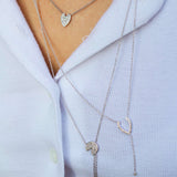 Drizzle Drip Teardrop Bolo Adjustable Diamond Lariat Necklace in Sterling Silver