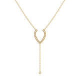 Drizzle Drip Teardrop Bolo Adjustable Diamond Lariat Necklace in 14K Yellow Gold Vermeil on Sterling Silver