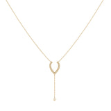 Drizzle Drip Teardrop Bolo Adjustable Diamond Lariat Necklace in 14K Yellow Gold Vermeil on Sterling Silver