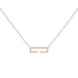 Swing Rectangle Diamond Necklace in 14K Rose Gold Vermeil on Sterling Silver