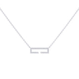 Swing Rectangle Diamond Necklace in Sterling Silver