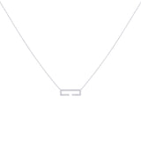 Swing Rectangle Diamond Necklace in Sterling Silver