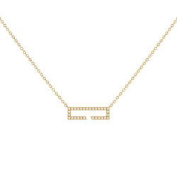 Swing Rectangle Diamond Necklace in 14K Yellow Gold