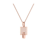 Sidewalk Square Diamond Pendant in 14K Rose Gold Vermeil on Sterling Silver