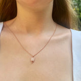 Sidewalk Square Diamond Pendant in 14K Rose Gold Vermeil on Sterling Silver