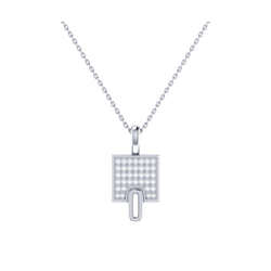 Sidewalk Square Diamond Pendant in Sterling Silver