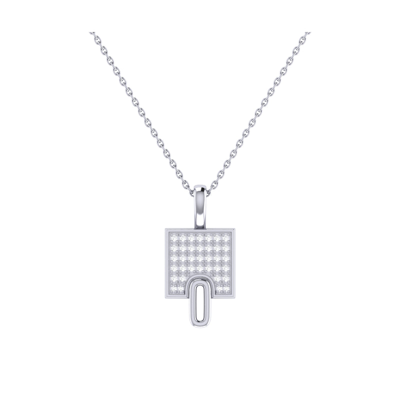 Sidewalk Square Diamond Pendant in Sterling Silver