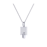 Sidewalk Square Diamond Pendant in Sterling Silver