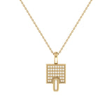 Sidewalk Square Diamond Pendant in 14K Yellow Gold Vermeil on Sterling Silver