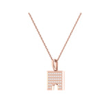 City Arches Square Diamond Pendant in 14K Rose Gold Vermeil on Sterling Silver
