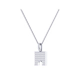 City Arches Square Diamond Pendant in Sterling Silver