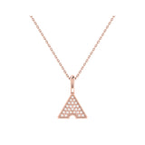 Skyscraper Triangle Diamond Pendant in 14K Rose Gold Vermeil on Sterling Silver
