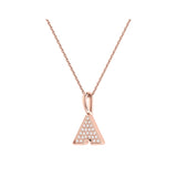 Skyscraper Triangle Diamond Pendant in 14K Rose Gold Vermeil on Sterling Silver