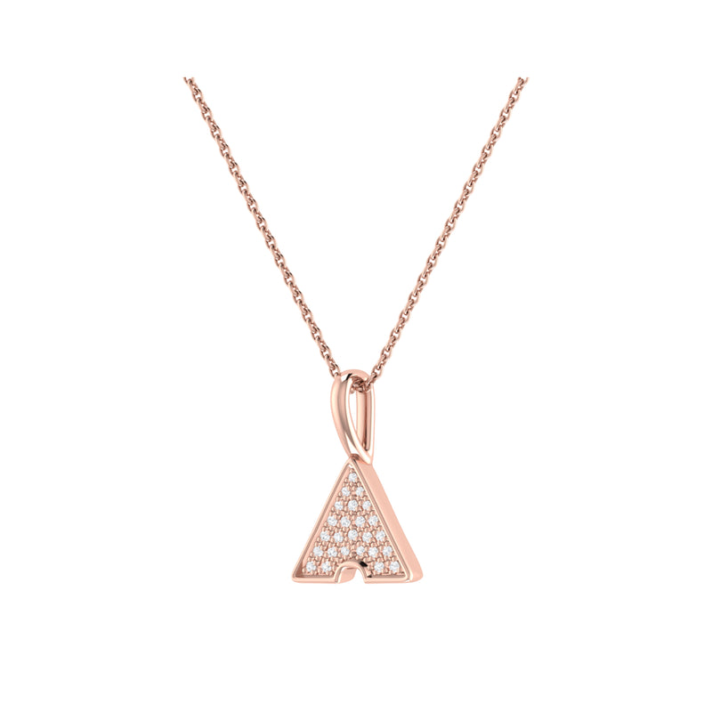 Skyscraper Triangle Diamond Pendant in 14K Rose Gold Vermeil on Sterling Silver