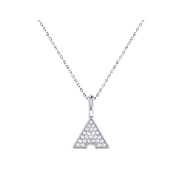 Skyscraper Triangle Diamond Pendant in Sterling Silver