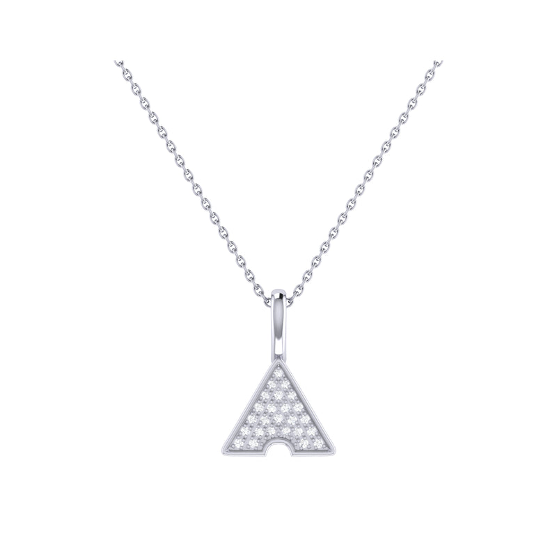 Skyscraper Triangle Diamond Pendant in Sterling Silver