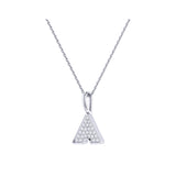 Skyscraper Triangle Diamond Pendant in Sterling Silver