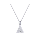 Skyscraper Triangle Diamond Pendant in 14K White Gold