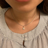 Skyscraper Triangle Diamond Pendant in Sterling Silver