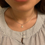 Skyscraper Triangle Diamond Pendant in 14K White Gold