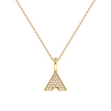 Skyscraper Triangle Diamond Pendant in 14K Yellow Gold Vermeil on Sterling Silver