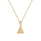 Skyscraper Triangle Diamond Pendant in 14K Yellow Gold Vermeil on Sterling Silver