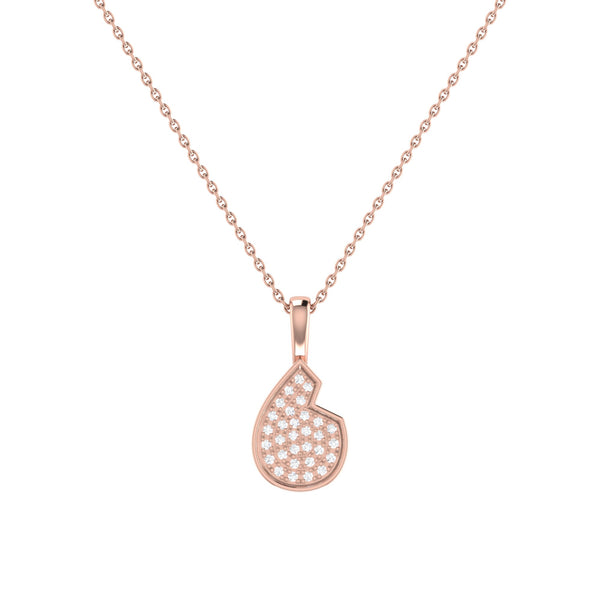 Street Cycle Open Teardrop Diamond Pendant in 14K Rose Gold