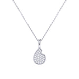 Street Cycle Open Teardrop Diamond Pendant in 14K White Gold