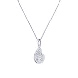 Street Cycle Open Teardrop Diamond Pendant in 14K White Gold