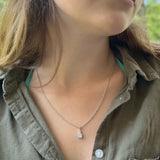 Street Cycle Open Teardrop Diamond Pendant in 14K White Gold