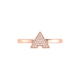 Skyscraper Triangle Diamond Ring in 14K Rose Gold Vermeil on Sterling Silver
