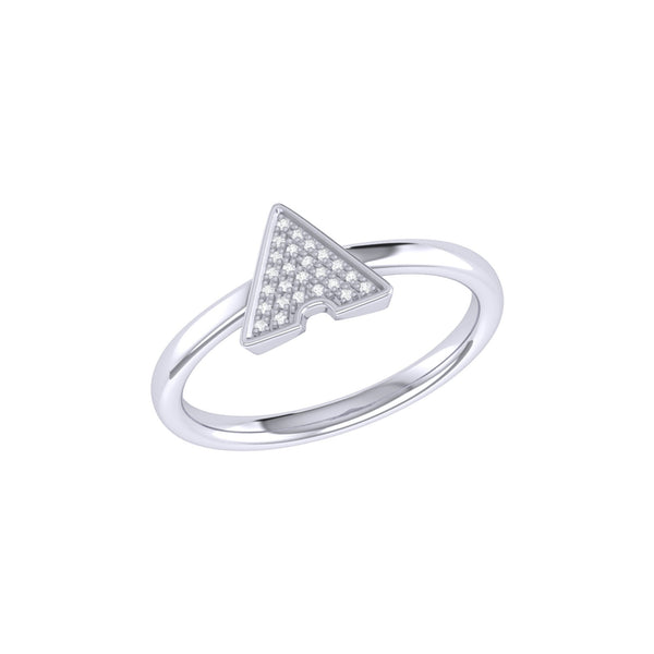 Skyscraper Triangle Diamond Ring in 14K White Gold