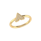 Skyscraper Triangle Diamond Ring in 14K Yellow Gold Vermeil on Sterling Silver